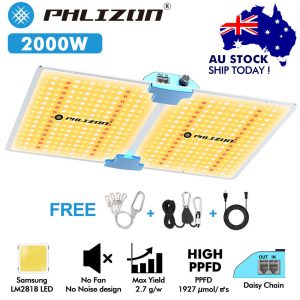 Phlizon PL2000 LED Grow Light Sunlike Full Spectrum Commercial for Indoor Medica