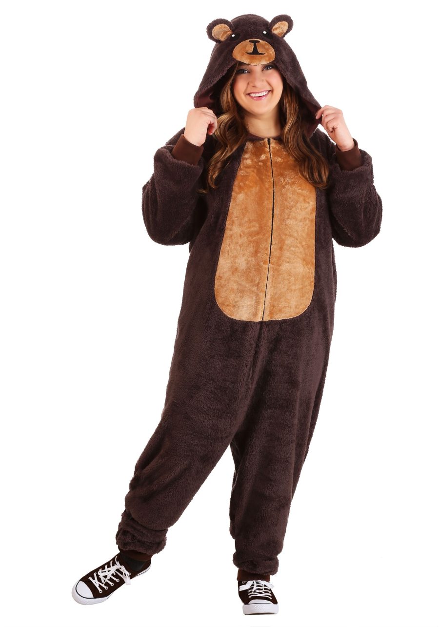 Plus Size Brown Bear Onesie Costume for Adults