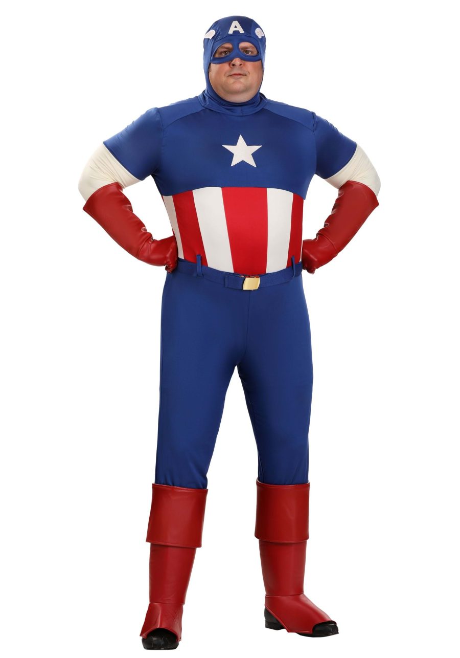 Plus Size Premium Captain America Costume for Men