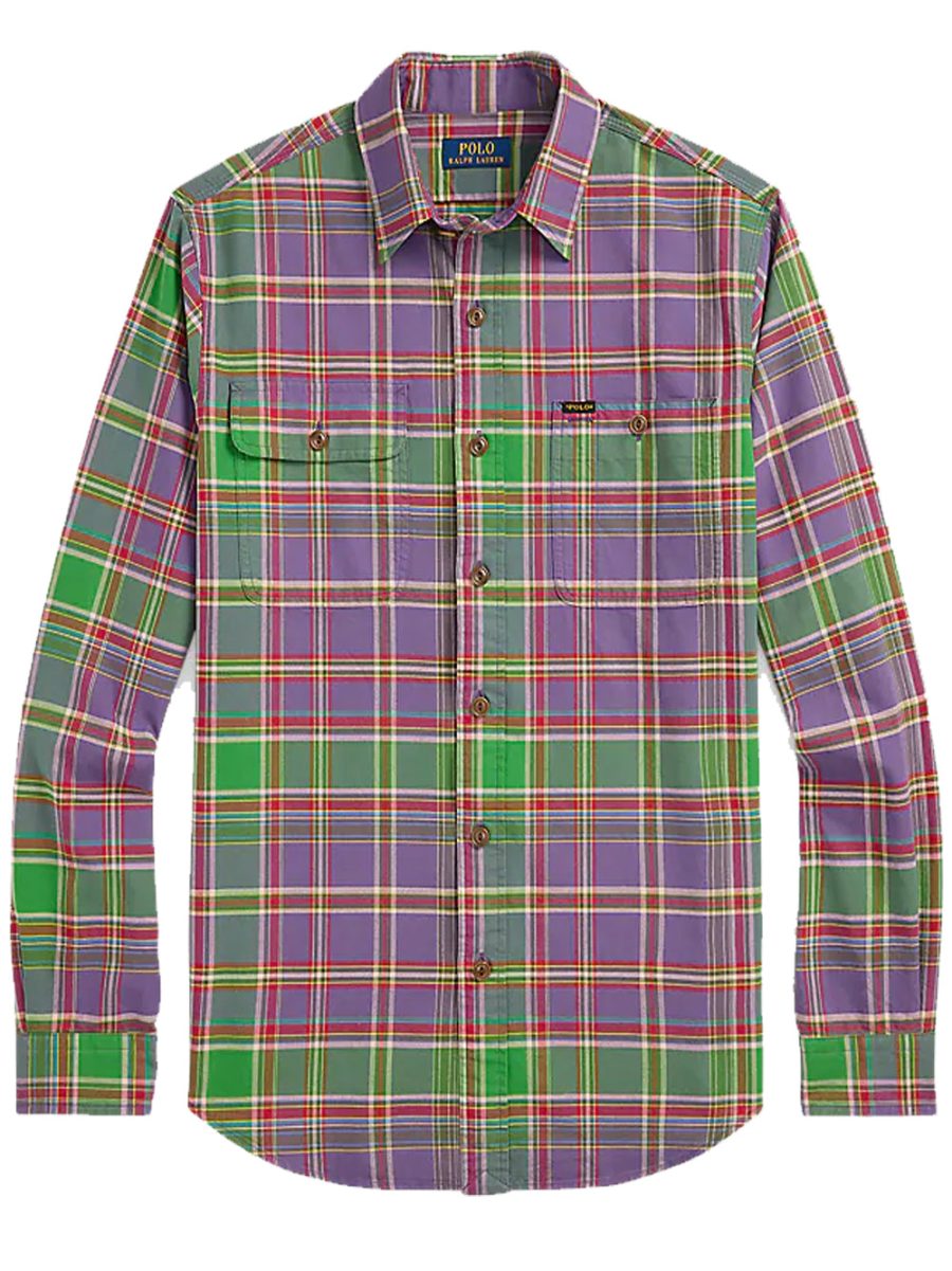 RALPH LAUREN Check Oxford Shirt Purple/Green