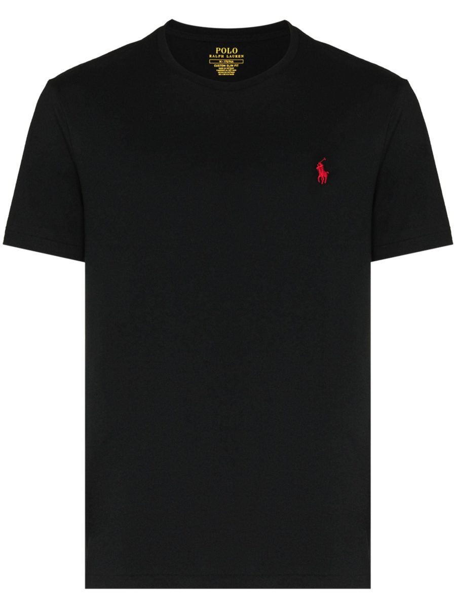 RALPH LAUREN Logo Classic Fit Jersey Crewneck T-Shirt Black