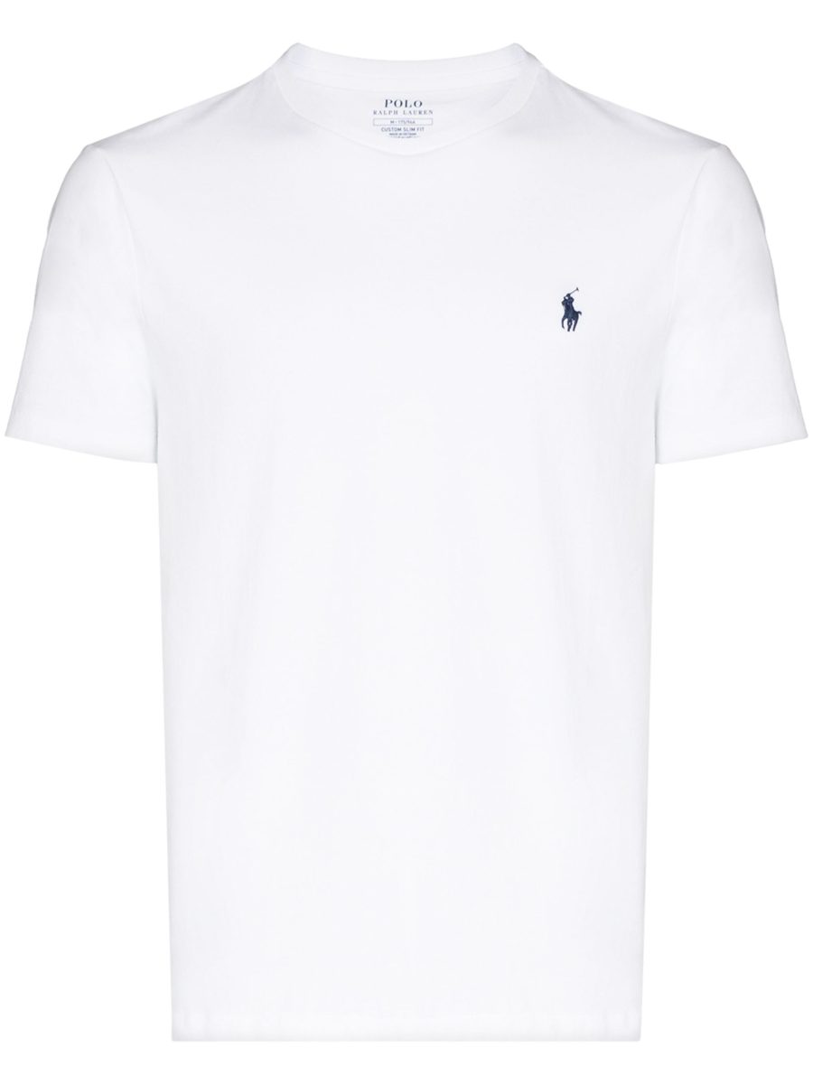 RALPH LAUREN Logo Classic Fit Jersey Crewneck T-Shirt White