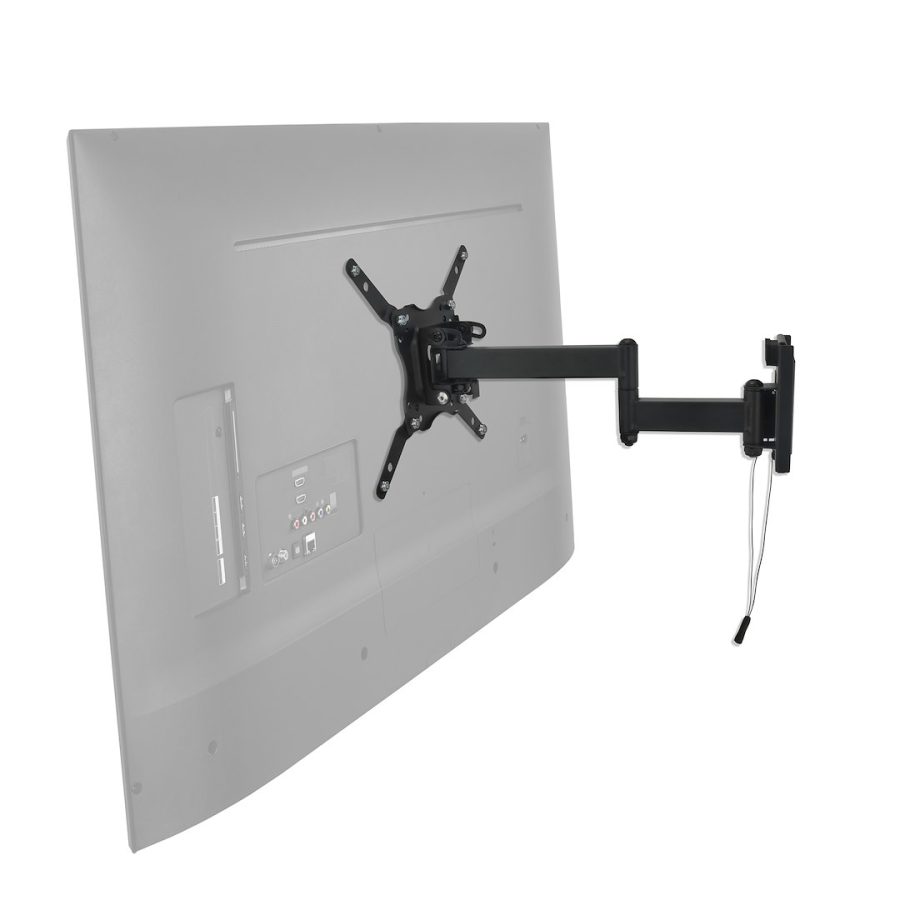 READY AMERICA MRV4000 40FT TRAVEL TV WALL MOUNT, Wall Mount; Pan/ Expand/ Tilt Type; 360 Degree Rotate; Holds Up to 40 Inch TV and Up To 40 Pound Capacity; Black; With Adapter/ Hardware Kit/ Installation Manual