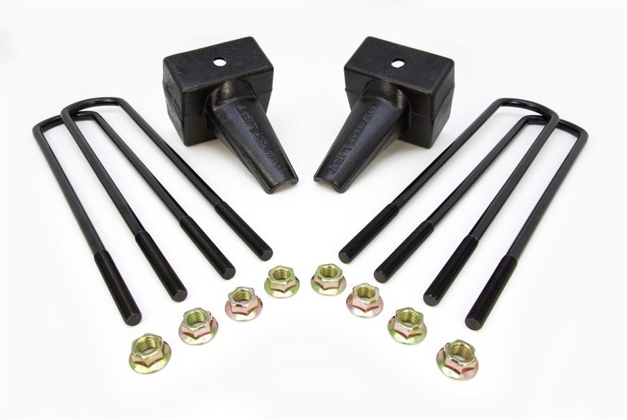 READYLIFT 66-2025 Leaf Spring Block Kit; Block Kit; 5 Inch Block Height; Cast Iron; Includes 2 Lift Blocks/ 4 U-Bolts and Hardware For 2011-2019 Ford F-250 Super Duty, F-350 Super Duty