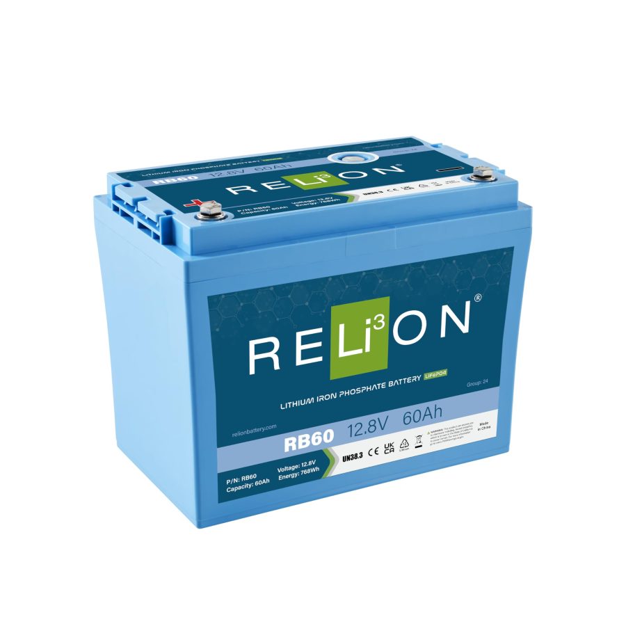 RELION RB60 12V 60Ah | LiFePO4 Lithium-ion Battery | Group 27 | 3500~5000 Cycles | Waterproof (IP67 Rating) | 10 Year Warranty | Perfect for Boat, Kayak, Trolling Motor, RV, Solar, Off Grid etc.