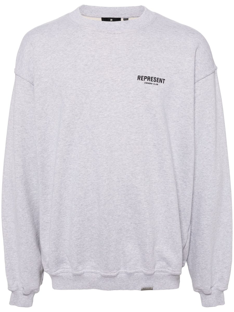 REPRESENT Owners Club Cotton Sweatshirt Ash Grey Black