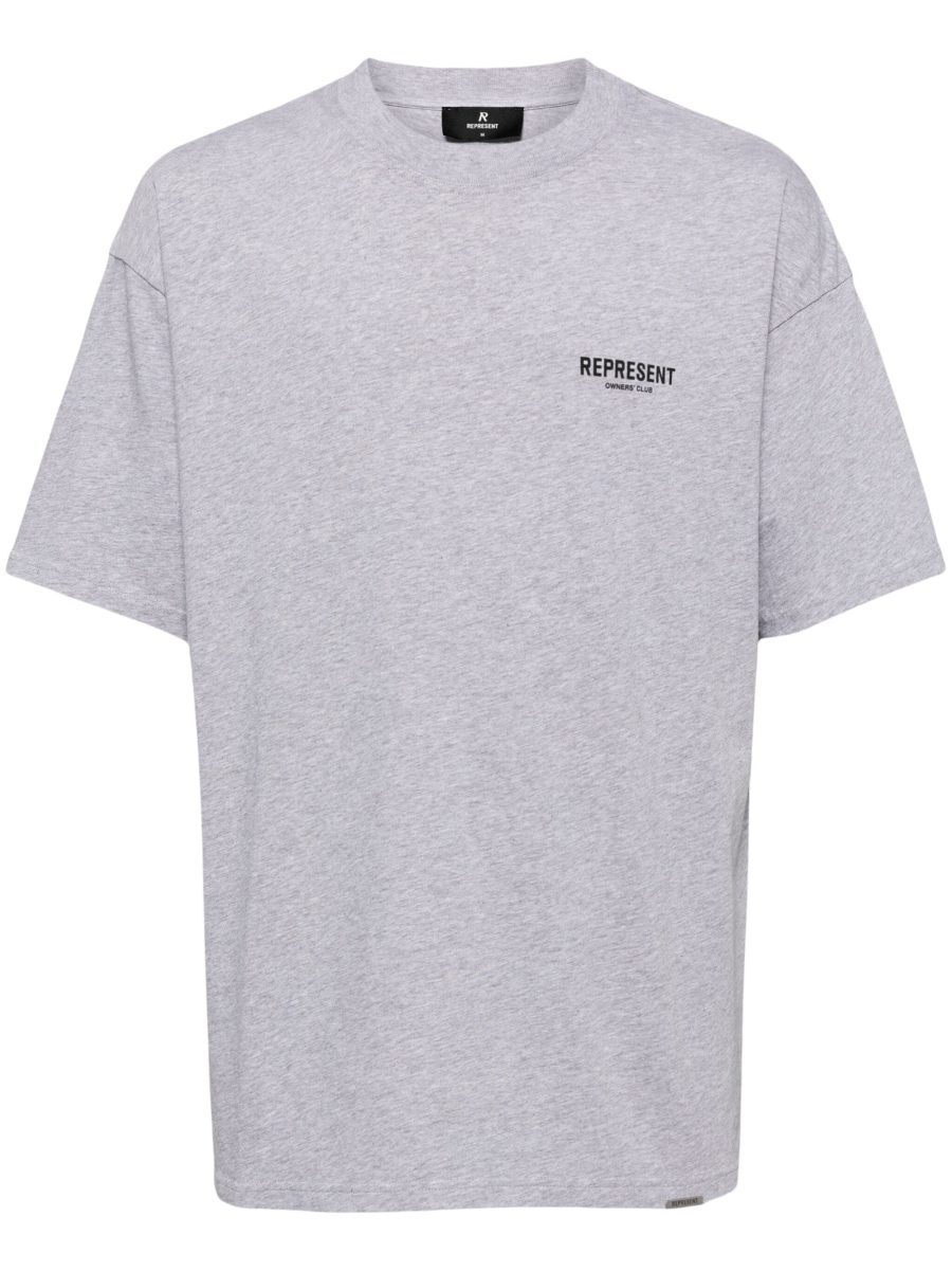 REPRESENT Owners Club Cotton T-Shirt Ash Grey/Black