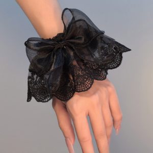 ROCOCO Style Lolita Accessories White Ruffles Bows Oversleeves Polyester Miscellaneous