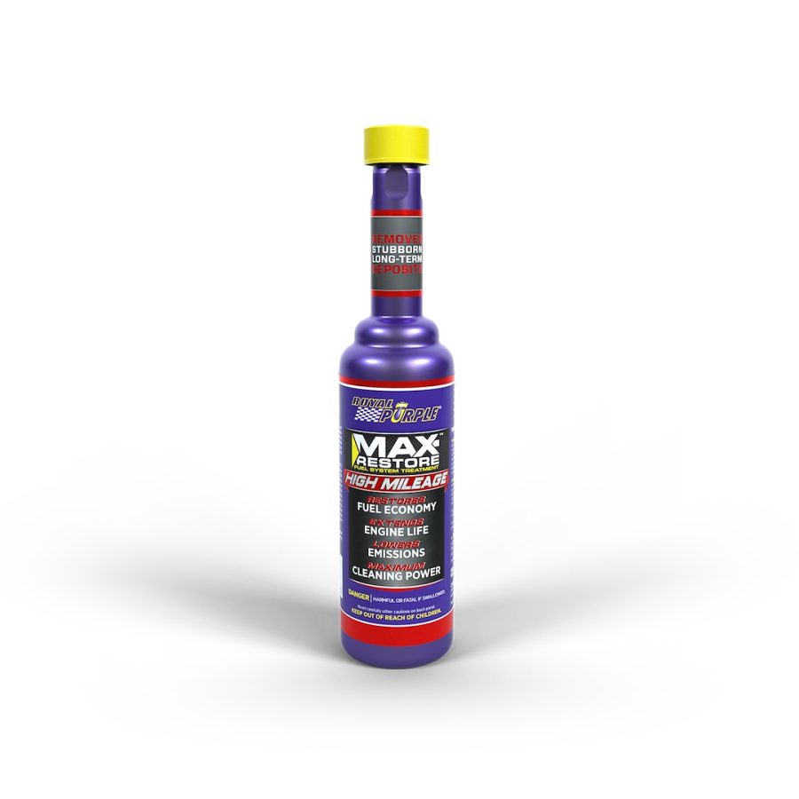 ROYAL PURPLE 18001 MAX RESTORE HIGH MILEAGE, Fuel System Cleaner; 6 Ounce Bottle; Single; Use To Restores Fuel Economy/ Extends Engine Life/ Lowers Emissions And Delivers Maximum Cleaning Power