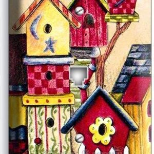 RUSTIC COUNTRY BIRD HOUSES SWEET HOME PHONE TELEPHONE WALL PLATE COVER ART DECOR