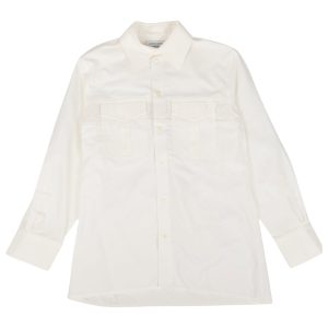 Regenerated Household Linen Twin Pocket shirt in off-white