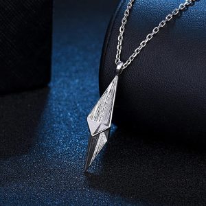 Rhombus Geometric Pendant Necklace 925 Sterling Silver