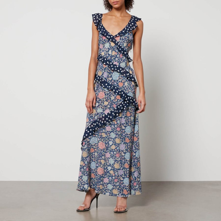 Rixo Gail Floral-Print Silk-Georgette Dress - XXS/UK 6