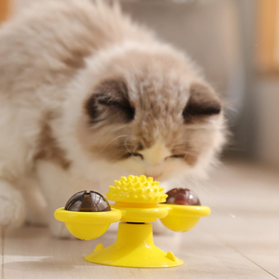 Rotating Windmill Cat Toy For Chewing, Swatting & Rubbing