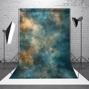 Rustic Blue Gold Abstract Texture Photo Backdrop - Aperturee