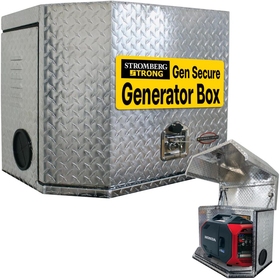 STROMBER CC-200 Gen Secure Generator Box - Storage for Your Items - Anti-Theft, Propane Ventilation, and Trailer Ready - Bolts to CC-255 Tray - A-Frame 4 INCHSquare Bumper Adapters Coming in 2024