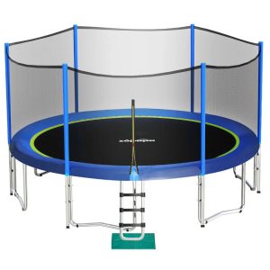 Saffun Outdoor Trampoline With Enclosure - 10FT / Blue