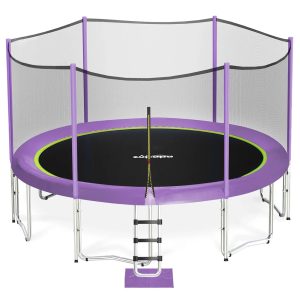 Saffun Outdoor Trampoline With Enclosure - 12FT / Purple