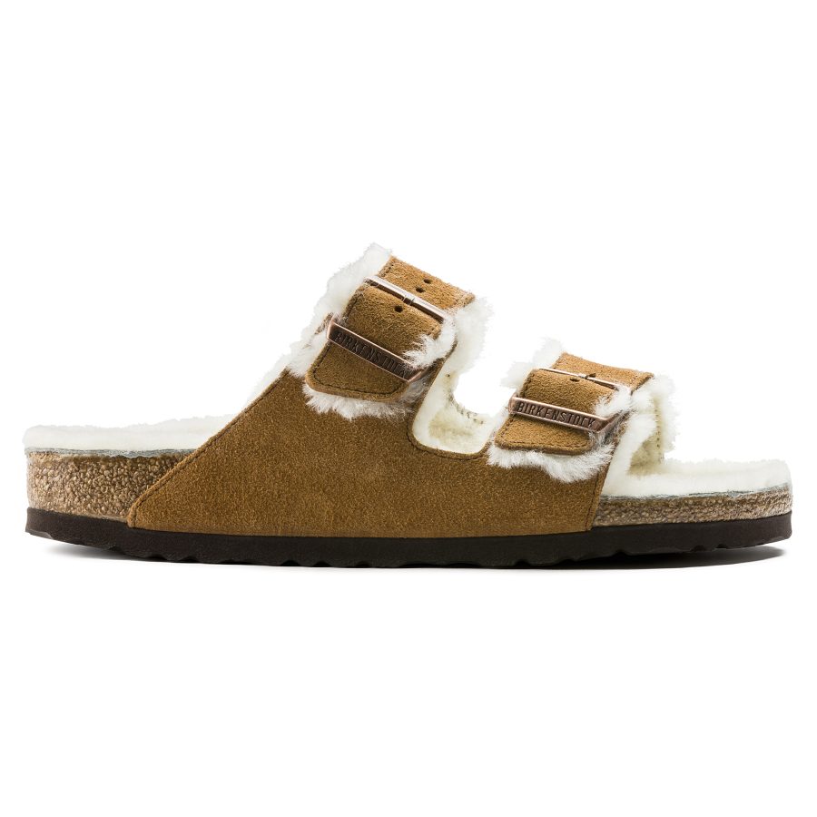 Sandals Birkenstock Arizona Vl Mink Lammfell