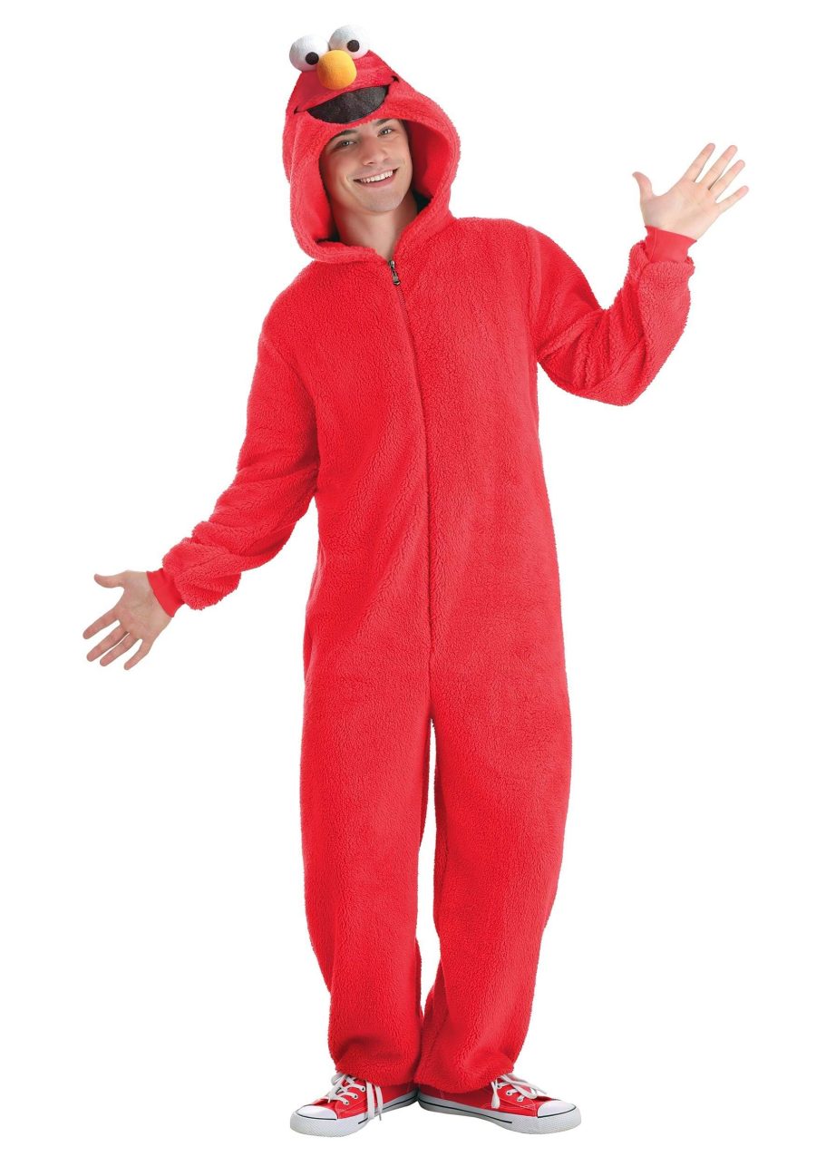 Sesame Street Elmo Onesie Costume for Adults