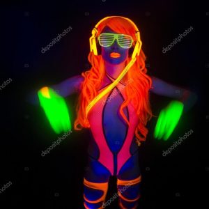 Sexy neon uv glow dancer