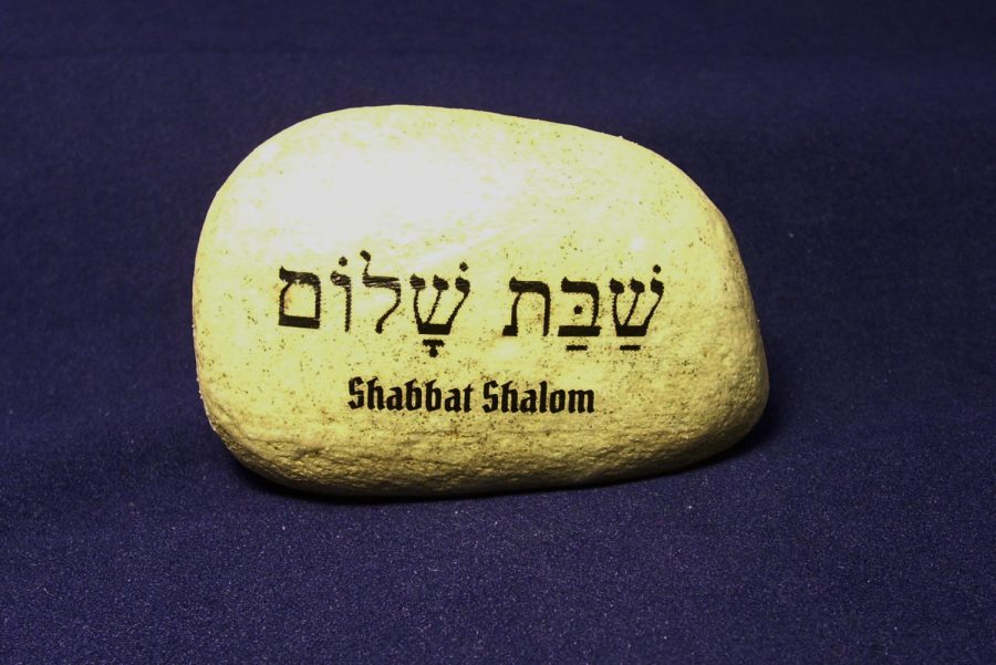 Shabbat Shalom Hebrew Peaceful Sabbath Judaic Jewish Stone Rock OOAK Torah Scrip