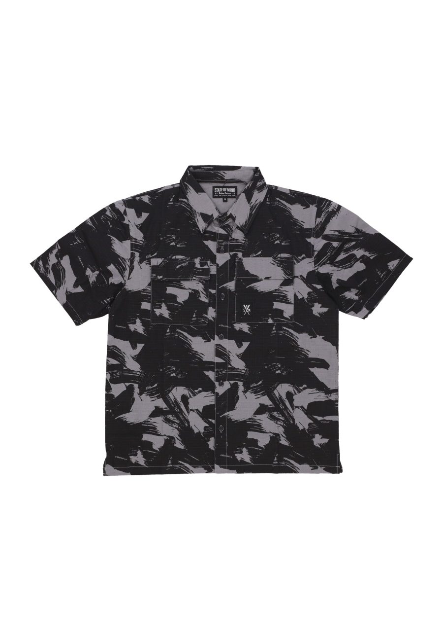 Short Sleeve Men's Combat Shirt Black/camo