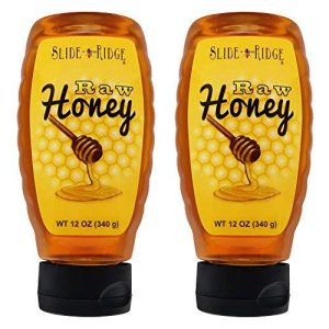 Slide Ridge Raw Honey 12 oz Squeeze Bottle, All Natural & Unfiltered 2 Pack