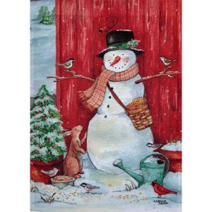 Snowman Christmas Winter House Flag-2 Sided, 28" x 40"