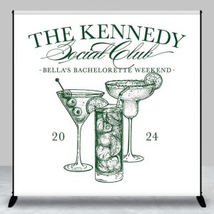 Social Club Custom Bachelorette Weekend Backdrop