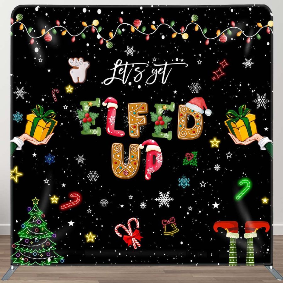 Stars Snow Gifts Xmas Double-Sided Square Backdrop - Aperturee