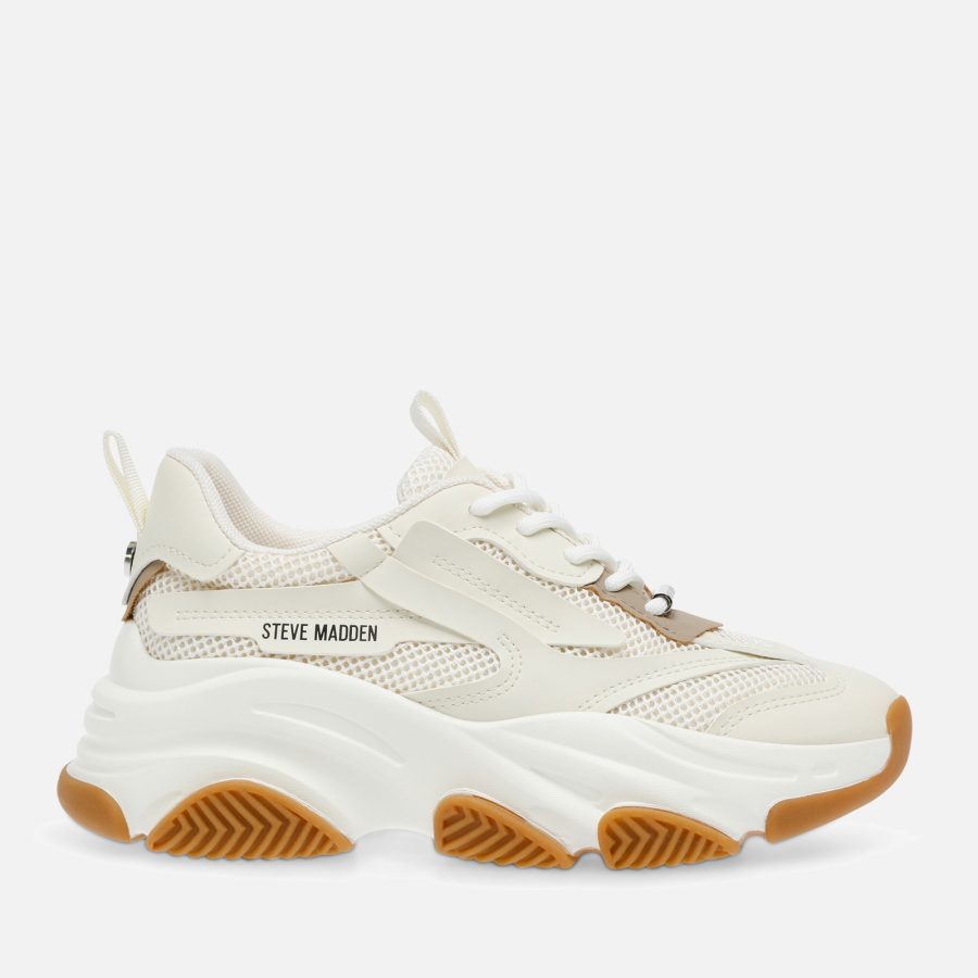 Steve Madden Women's Possession-E Trainers - White/Gum - UK 3