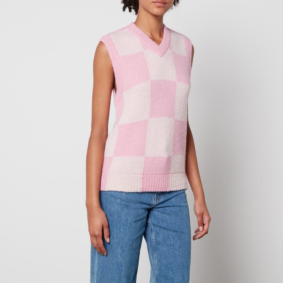 Stine Goya Noa Checked Jacquard-Knit Vest - XS