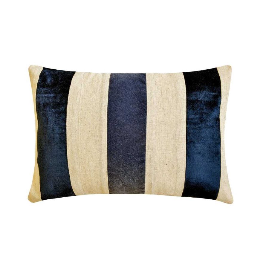 Swathe Navy - Blue Velvet Lumbar Pillow Cover