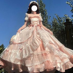 Sweet Lolita Dress Polyester Short Sleeves Lolita Dress