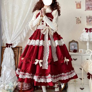 Sweet Lolita Dress Polyester Sleeveless Jumper Skirt Lolita Dress