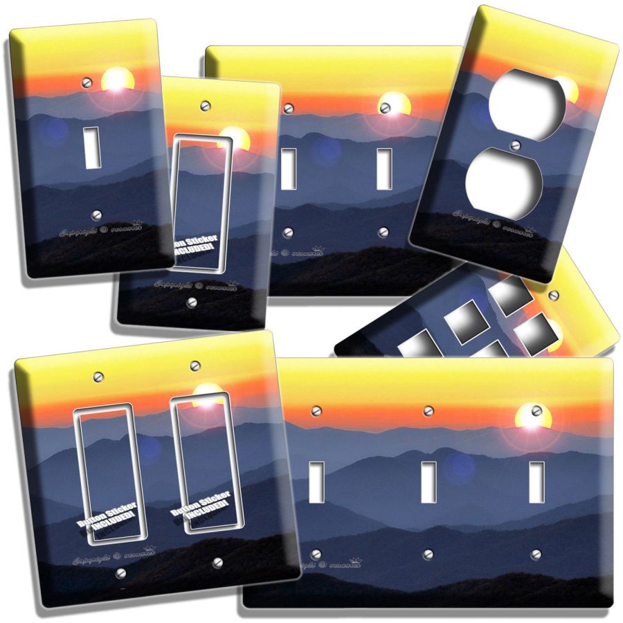 TENNESSEE SMOKY MOUNTAINS SUNSET LIGHT SWITCH OUTLES WALL PLATE COVER ROOM DECOR