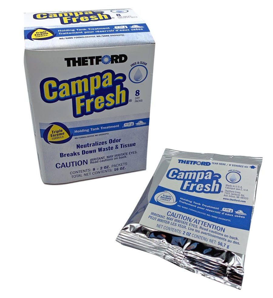 THETFORD 96730 Campa-Fresh Free & Clear RV Holding Tank Treatment, Formaldehyde Free, Waste Digester, Septic Tank Safe Box Of 8 Treatments