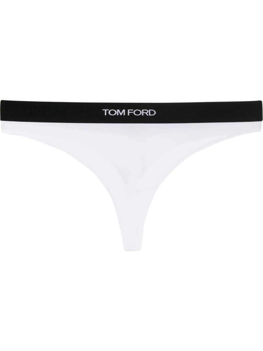 TOM FORD WOMEN Logo Stretch Thong White