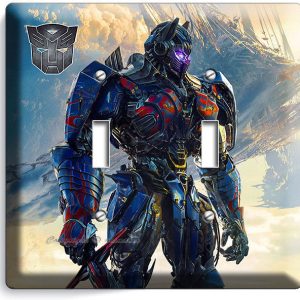 TRANSFORMERS AUTOBOTS OPTIMUS PRIME DOUBLE LIGHT SWITCH WALL PLATE COVER DECOR