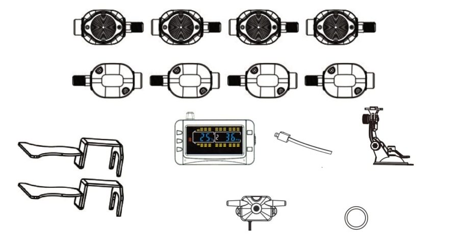 TRUCK SYSTEMS TST-507-FT-8-C Tire Pressure Monitoring System - TPMS; 507 Series; For Use On Metal Valve Stems And For RV And Trailer Applications; 8 Flow Thru Sensors