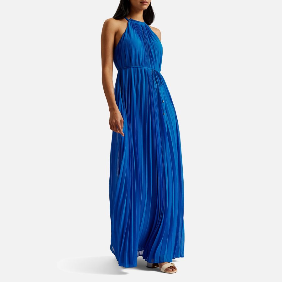 Ted Baker Helyos Pleated Chiffon Midi Dress - UK 10