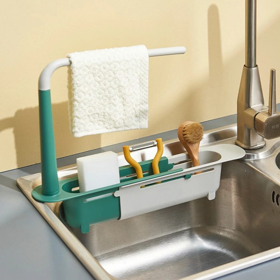 Telescopic Sink Rack With Drain Holes