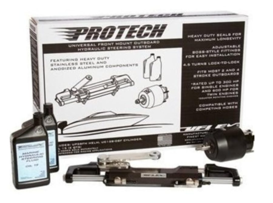 UFLEX PROTECH 2.1 Front Mount OB Hydraulic System - includes UP28 FM Helm Oil & UC128-TS/2 Cylinder - No Hoses