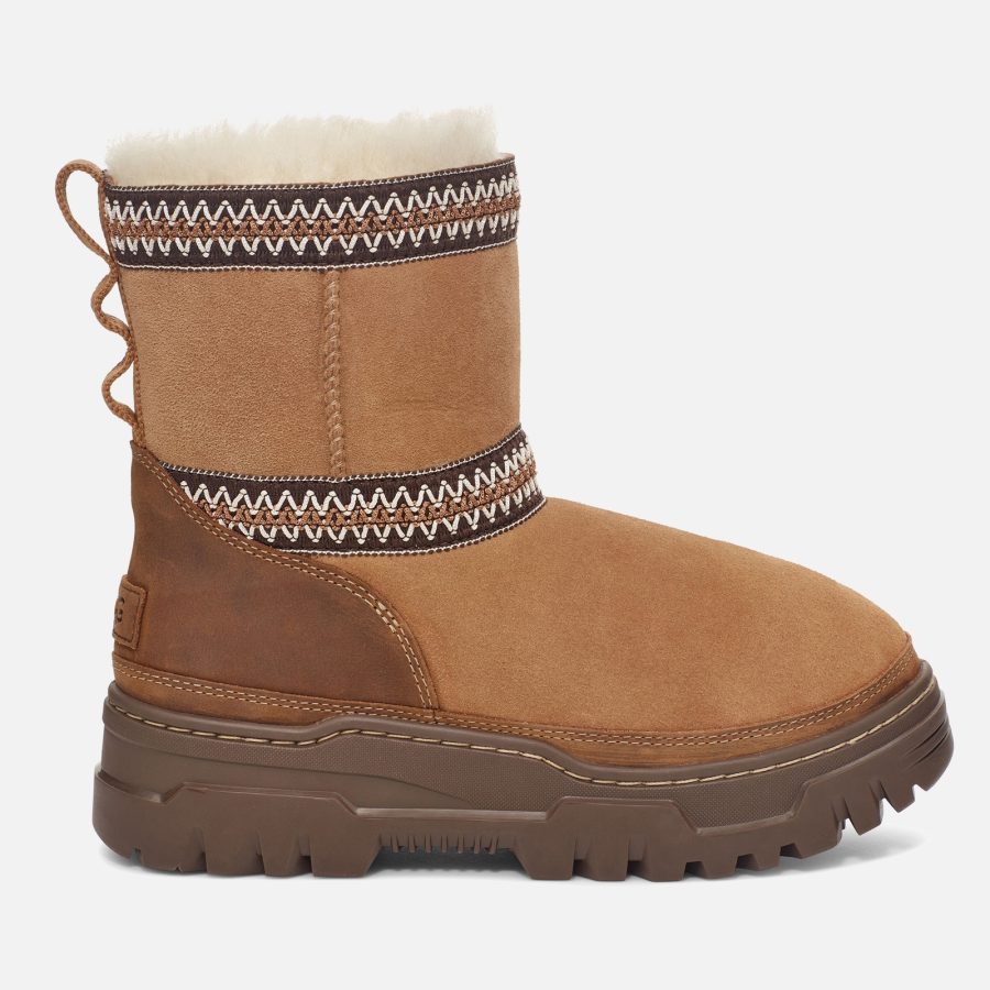 UGG Women's Classic Mini TrailGazer Sheepskin Boots - Chestnut - UK 7