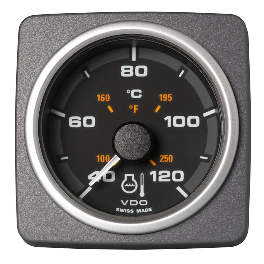 VERATRON A2C59501931 52 MM (2-1/16 INCH) ACQUALINK COOLANT TEMP GAUGE 40°TO120°C - BLACK DIAL & BEZEL