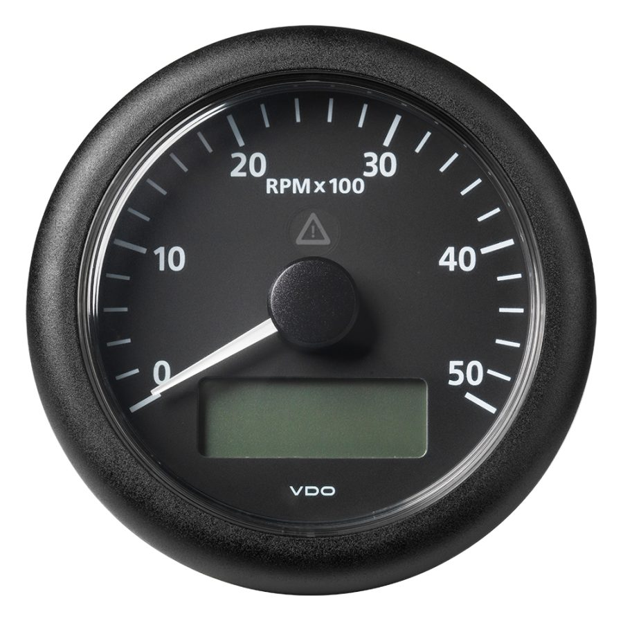 VERATRON A2C59512392 3-3/8 INCH (85MM) VIEWLINE TACHOMETER W/MULTI-FUNCTION DISPLAY - 0 TO 5000 RPM - BLACK DIAL & BEZEL