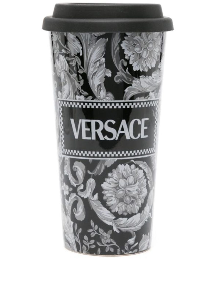 VERSACE Baroque Ceramic Coffee Cup Black