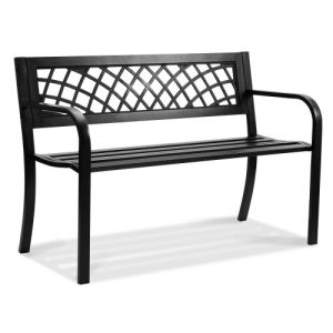 VEVOR Outdoor Bench,46 inches Metal Garden Bench for Outdoors, 480 lbs Load Capacity Bench, Outdoor Garden Park Bench with Backrest and Armrests, Patio Bench for Garden, Park, Yard, Front Porch