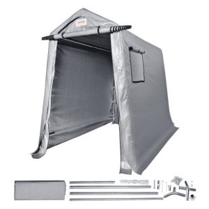 VEVOR Portable Shed Outdoor Storage Shelter, 6 x 8 x 7 ft Heavy Duty All-Season Instant Storage Tent Tarp Sheds with Roll-up Zipper Door and Ventilated Windows For Motorcycle, Bike, Garden Tools